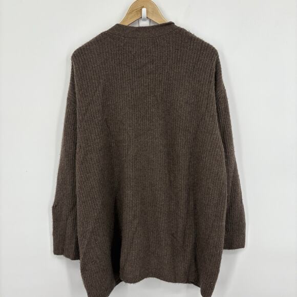 Quince Mongolian Cashmere Fisherman Cardigan Sweater XLarge Boxy Boyfriend Soft - Picture 9 of 9